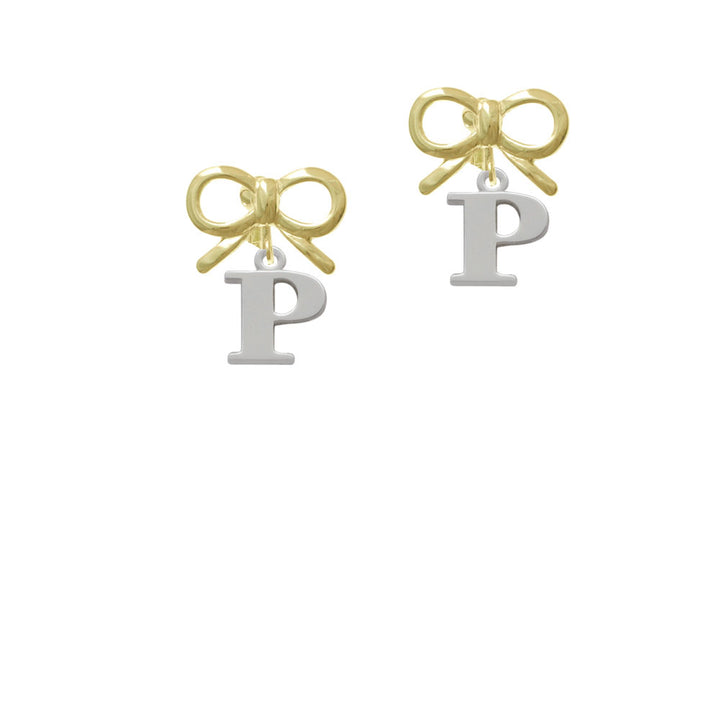 Large Initial - P - Crystal Clip On Earrings Image 10