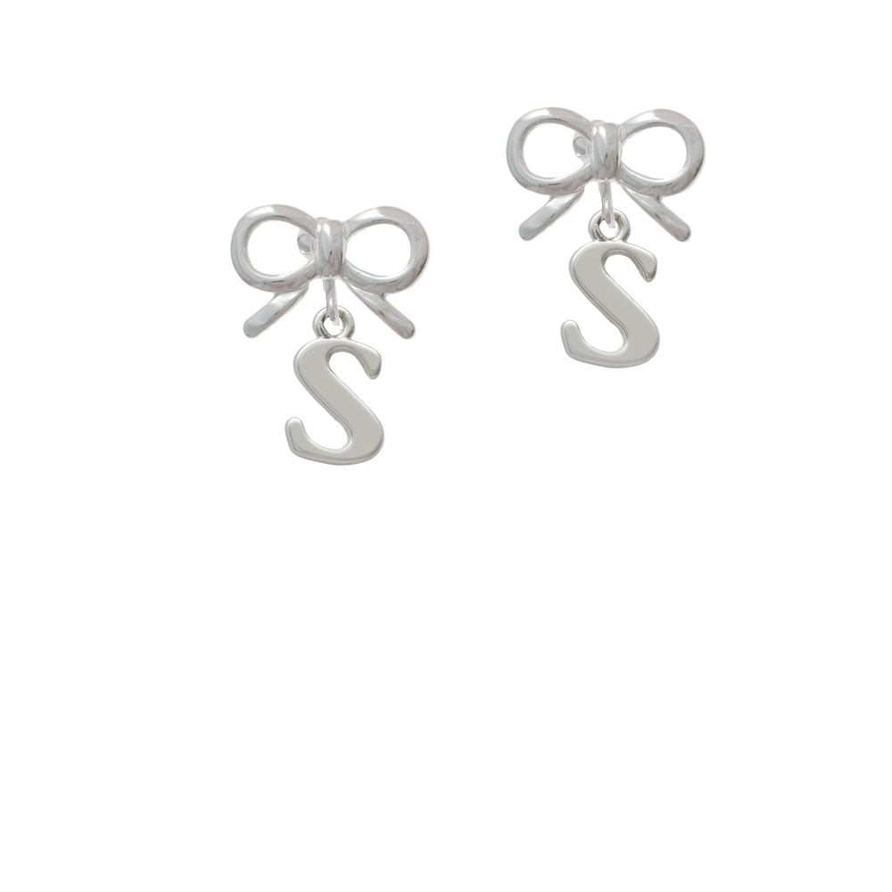 Large Initial - S - Crystal Clip On Earrings Image 9