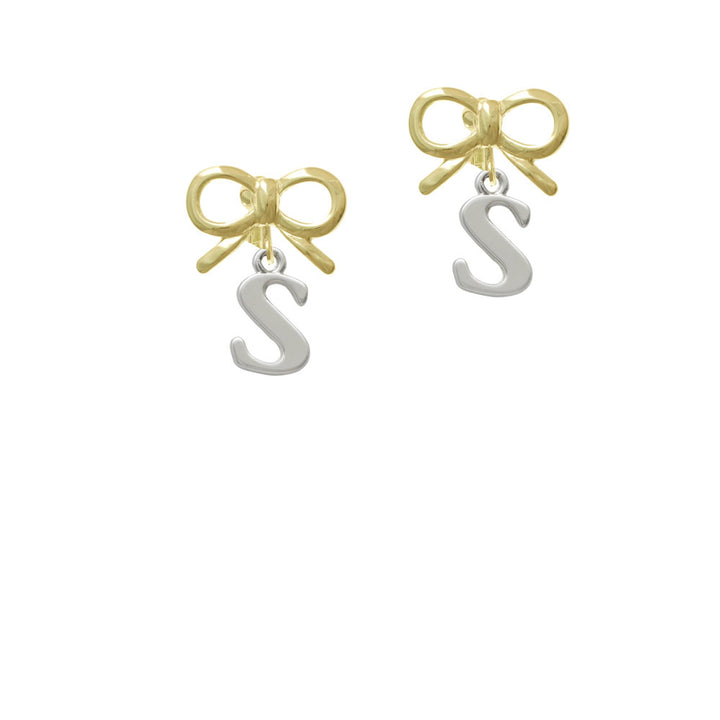 Large Initial - S - Crystal Clip On Earrings Image 10