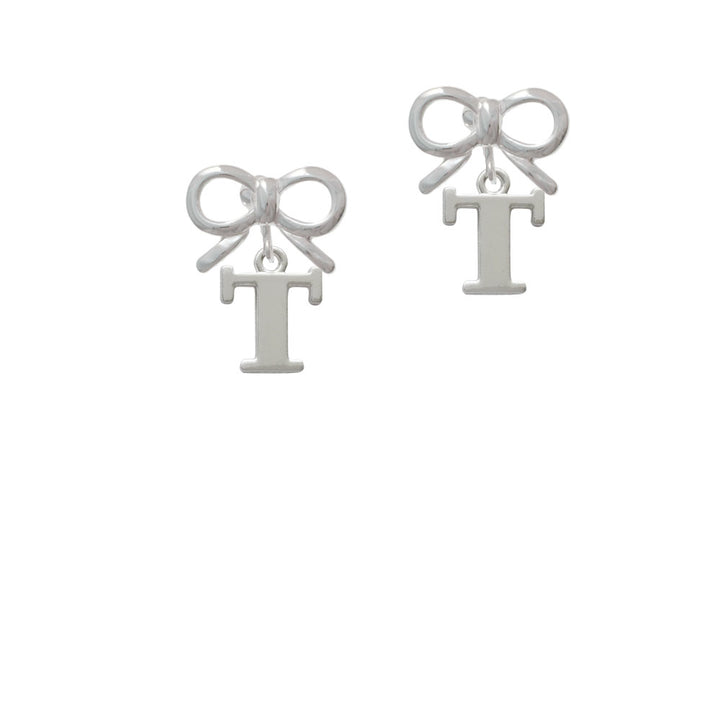 Large Initial - T - Crystal Clip On Earrings Image 9