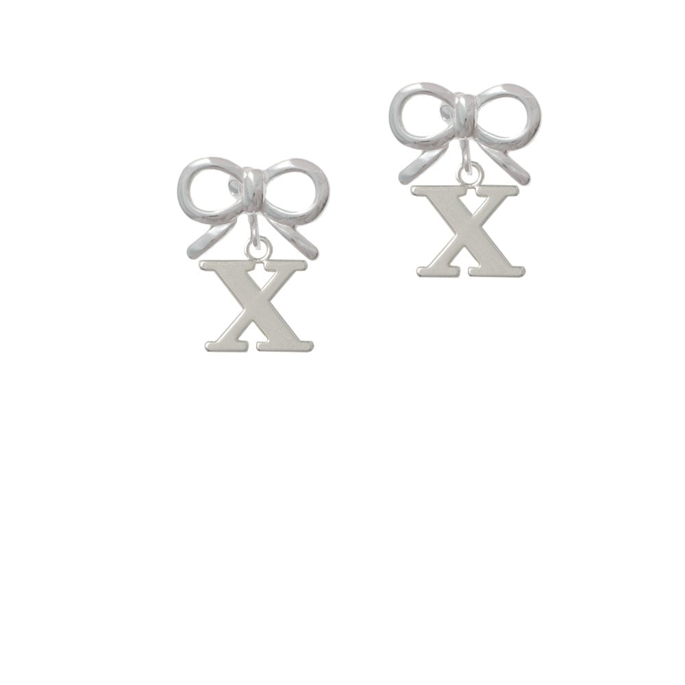 Large Initial - X - Crystal Clip On Earrings Image 9