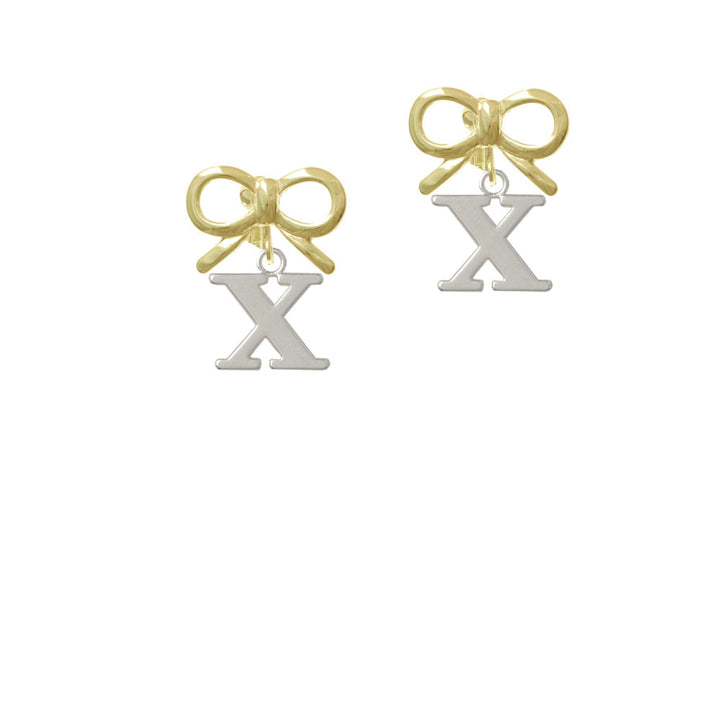 Large Initial - X - Crystal Clip On Earrings Image 10