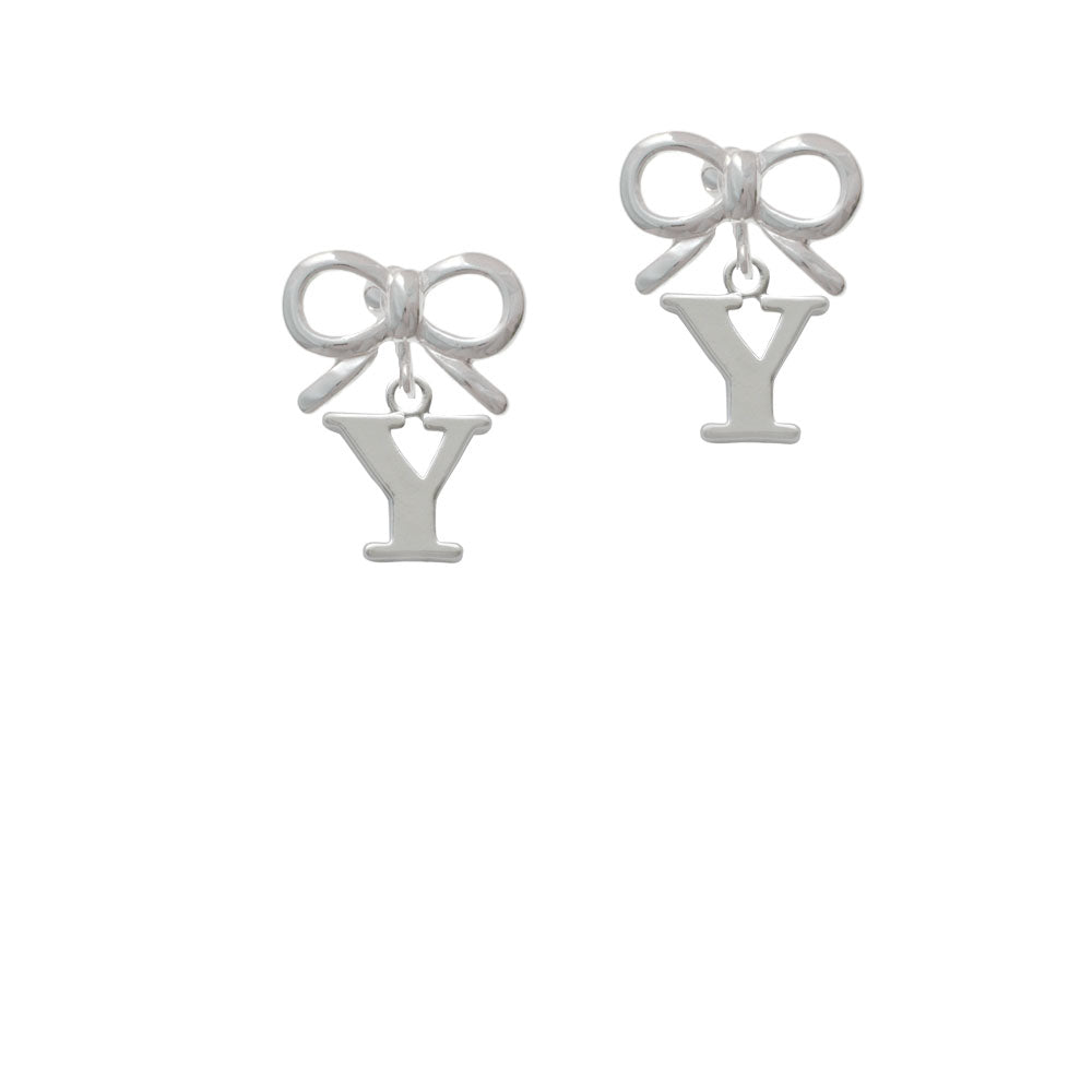 Large Initial - Y - Crystal Clip On Earrings Image 9