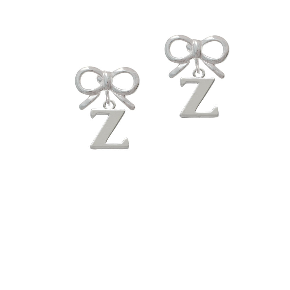 Large Initial - Z - Crystal Clip On Earrings Image 9