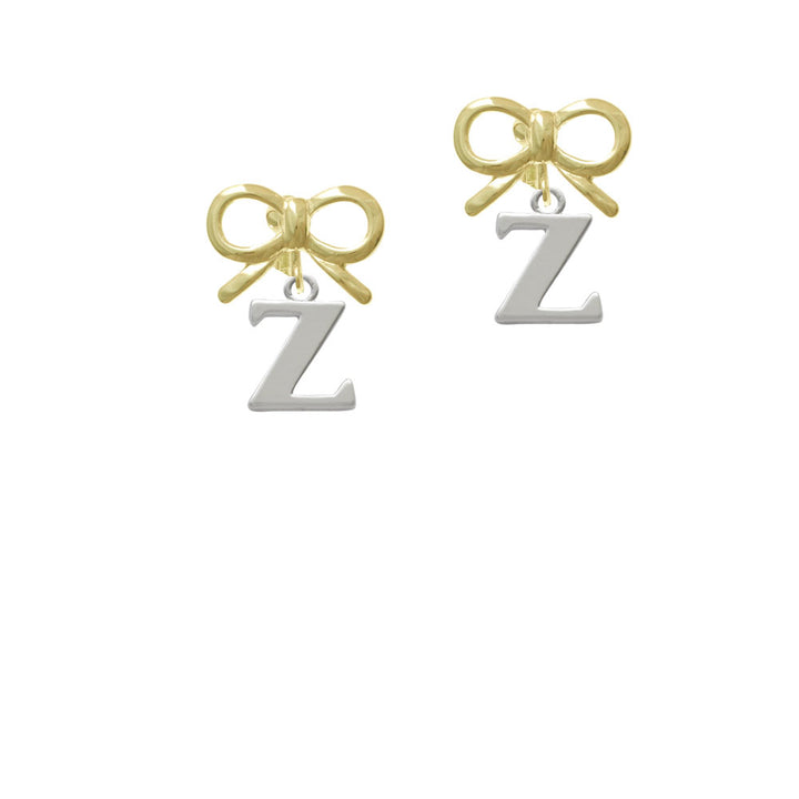 Large Initial - Z - Crystal Clip On Earrings Image 10