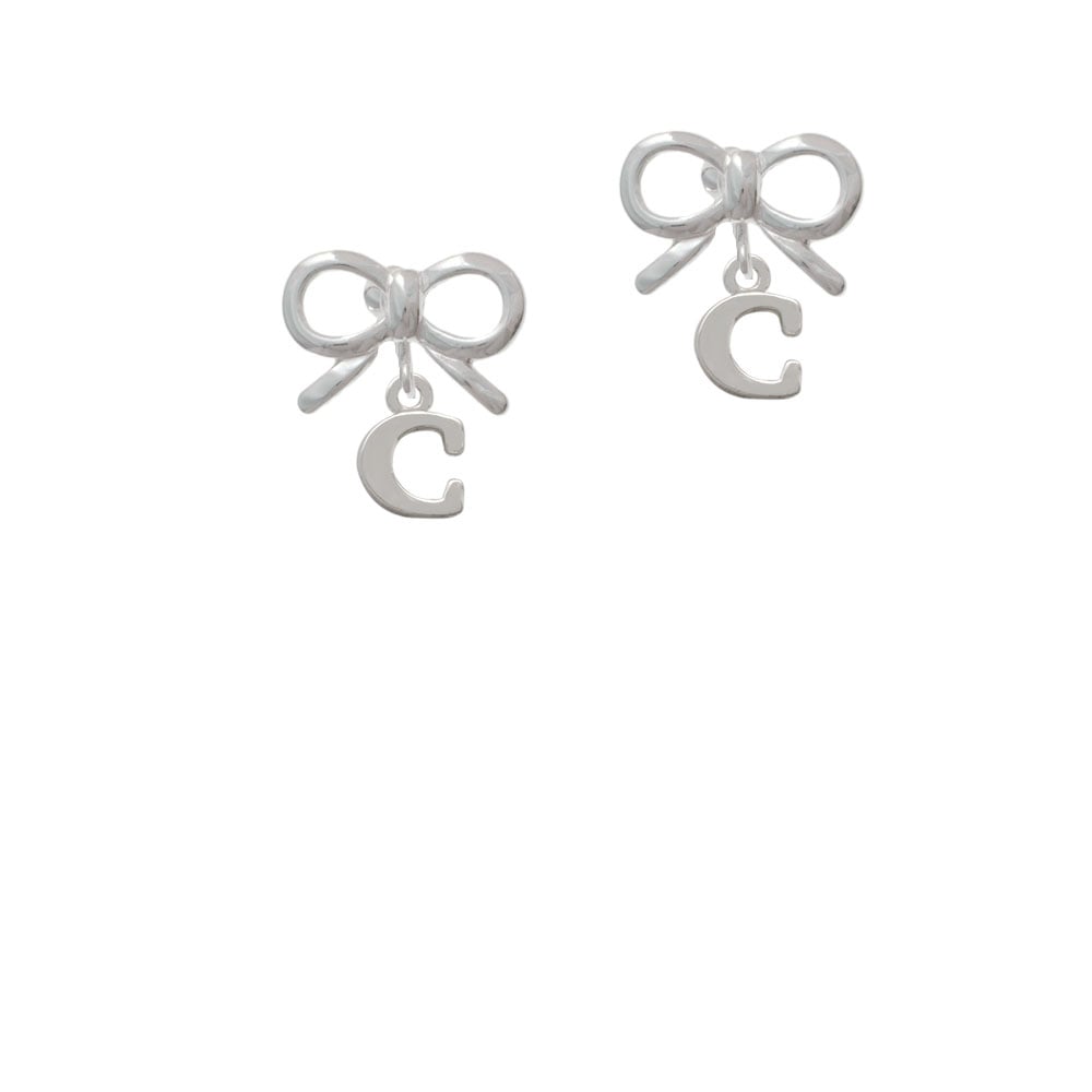 Small Initial - C - Crystal Clip On Earrings Image 9