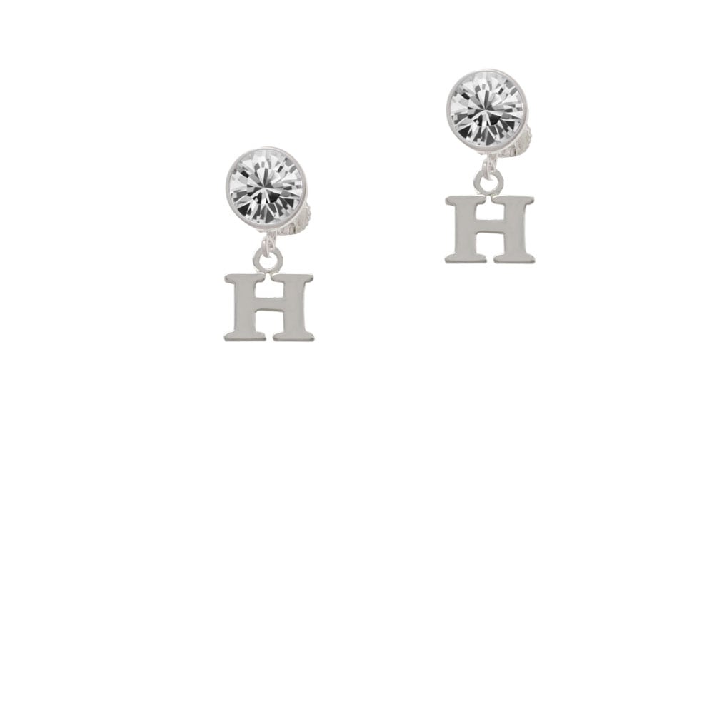 Small Greek Letter - Eta - Crystal Clip On Earrings Image 1