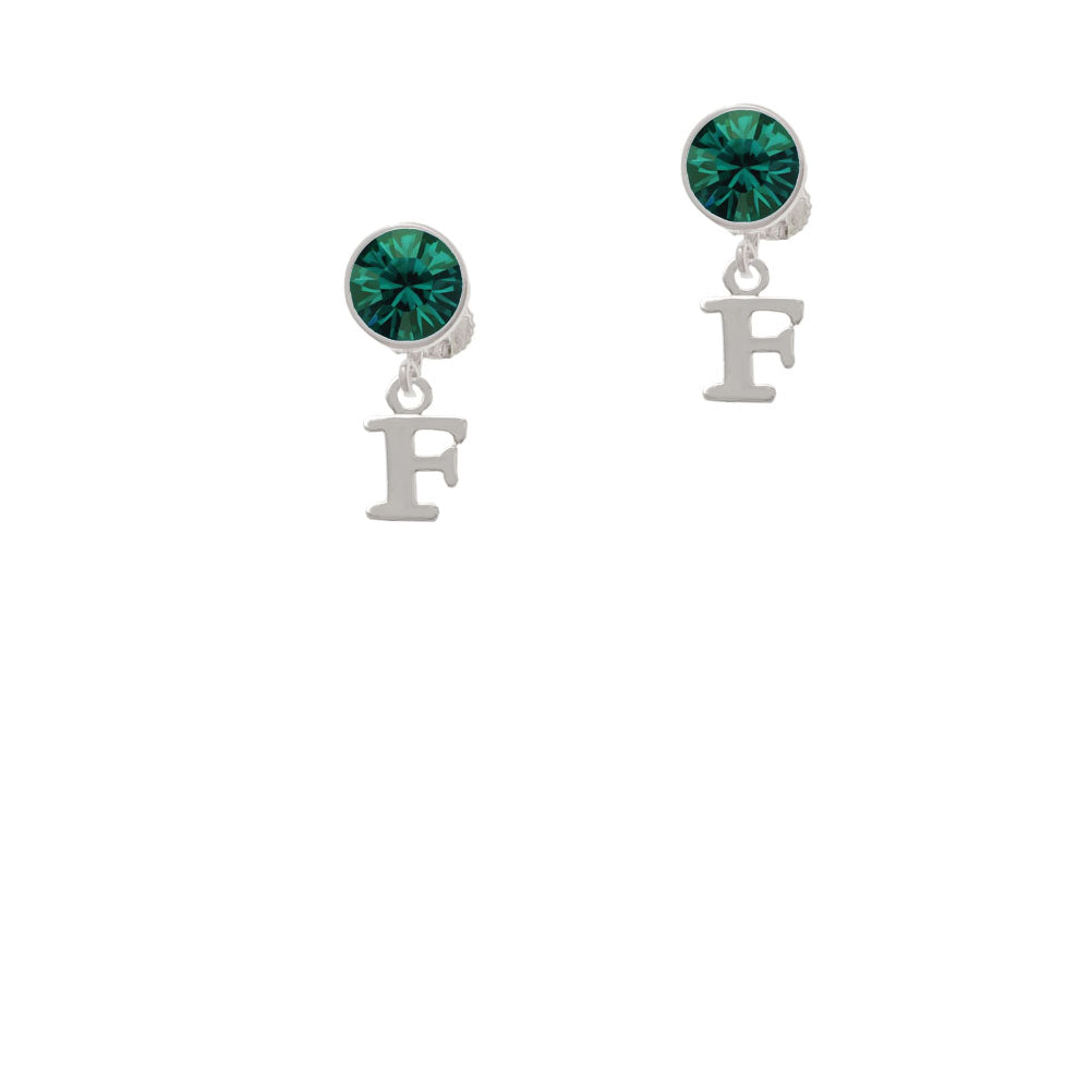 Small Initial - F - Crystal Clip On Earrings Image 6