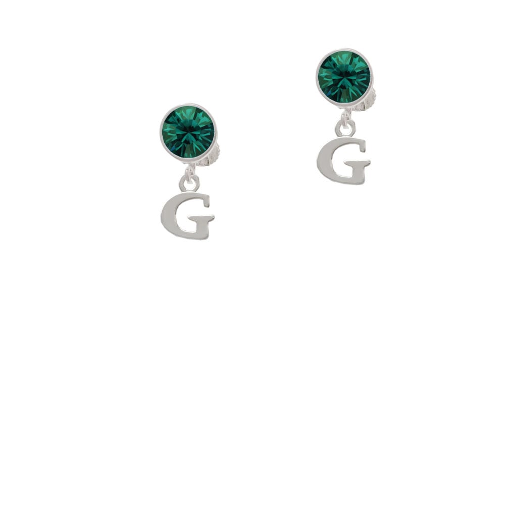 Small Initial - G - Crystal Clip On Earrings Image 1