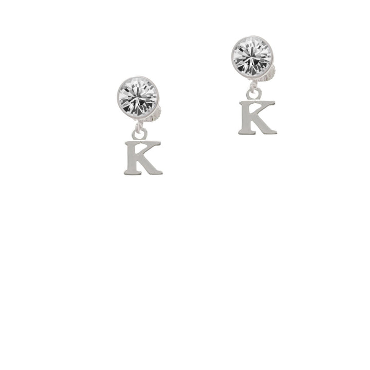 Small Greek Letter - Kappa - Crystal Clip On Earrings Image 2