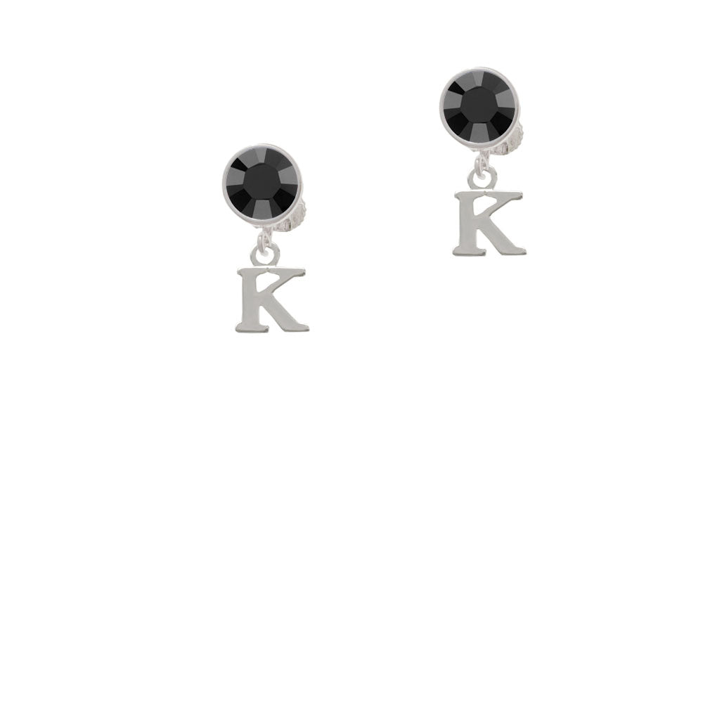 Small Greek Letter - Kappa - Crystal Clip On Earrings Image 3