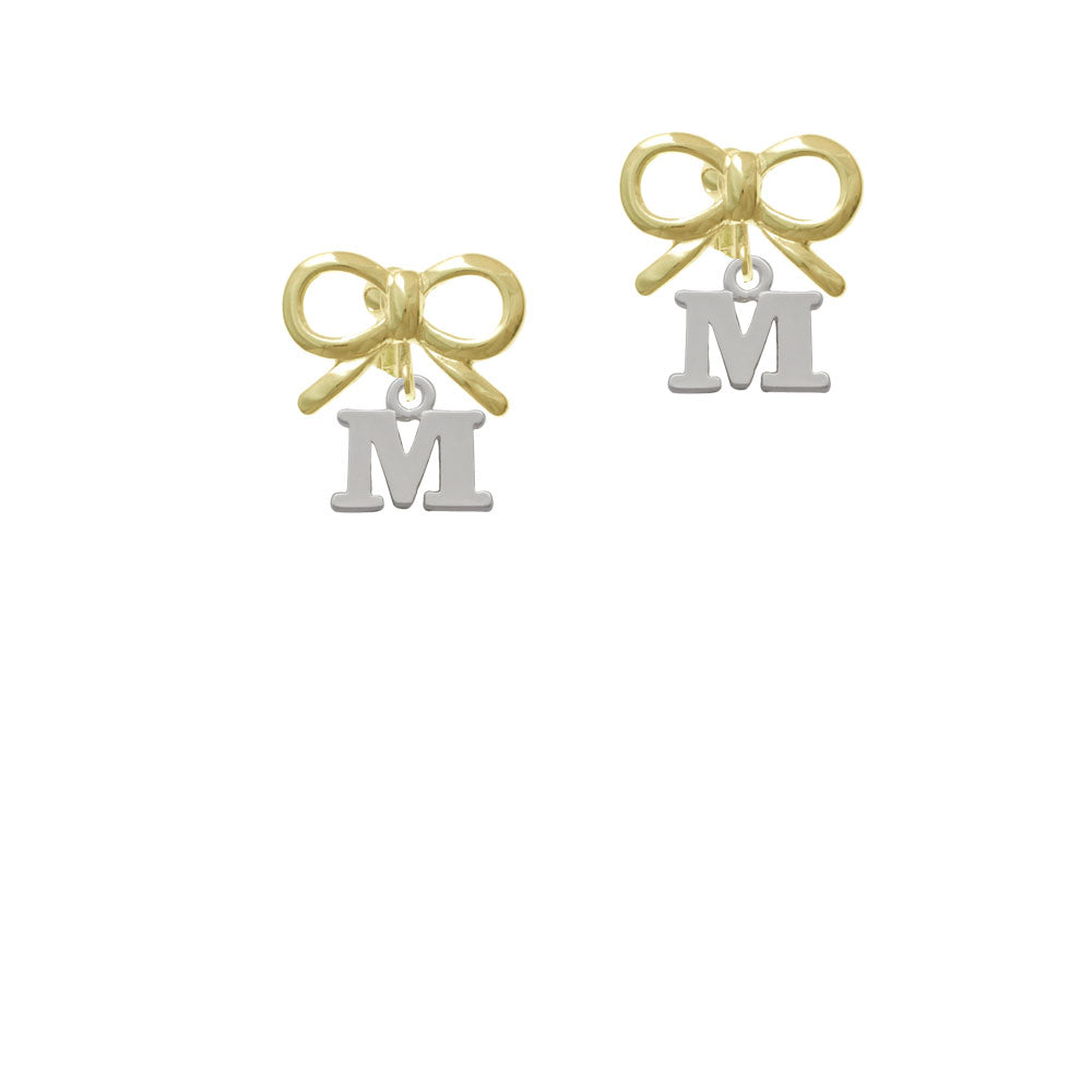 Small Initial - M - Crystal Clip On Earrings Image 10