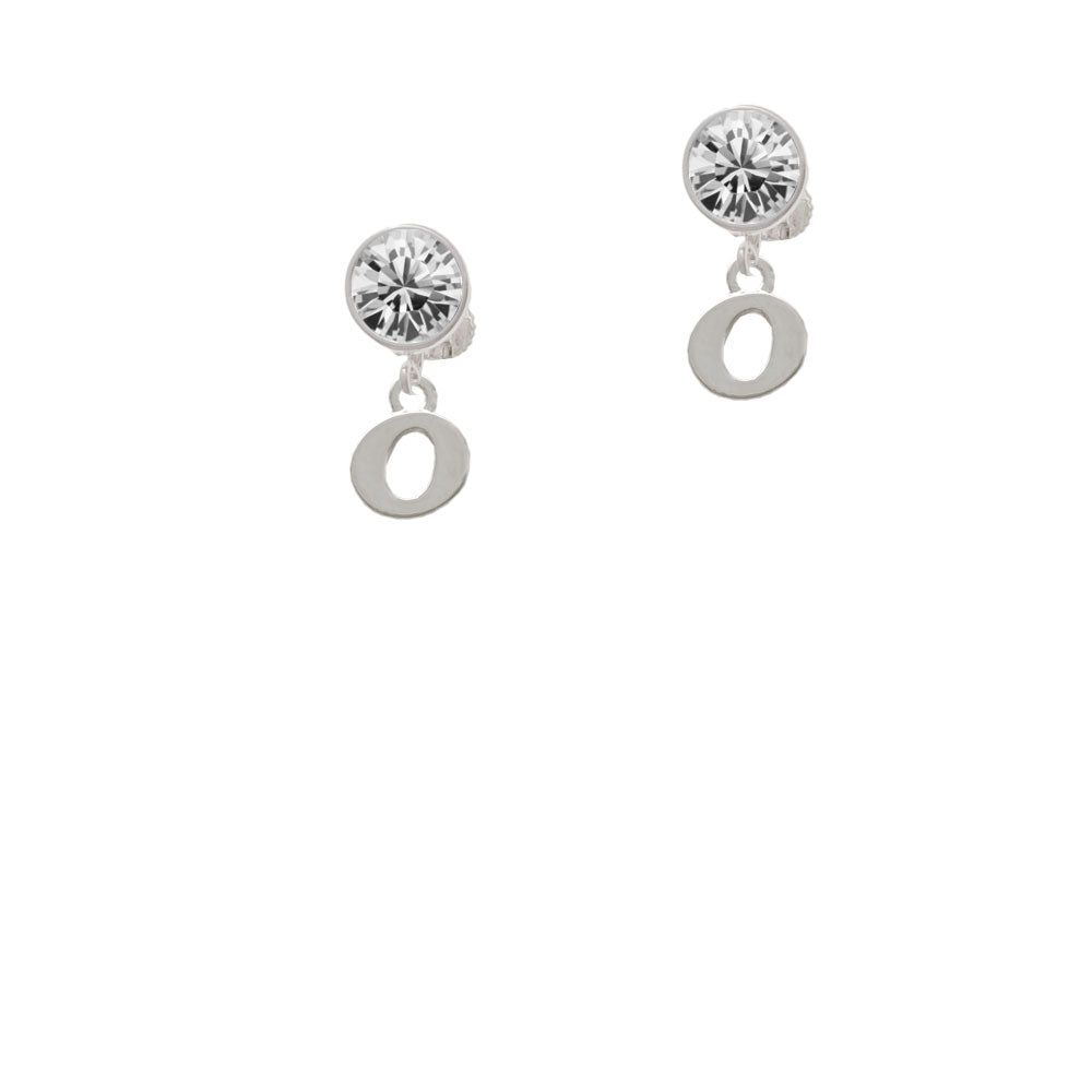 Small Initial - O - Crystal Clip On Earrings Image 2