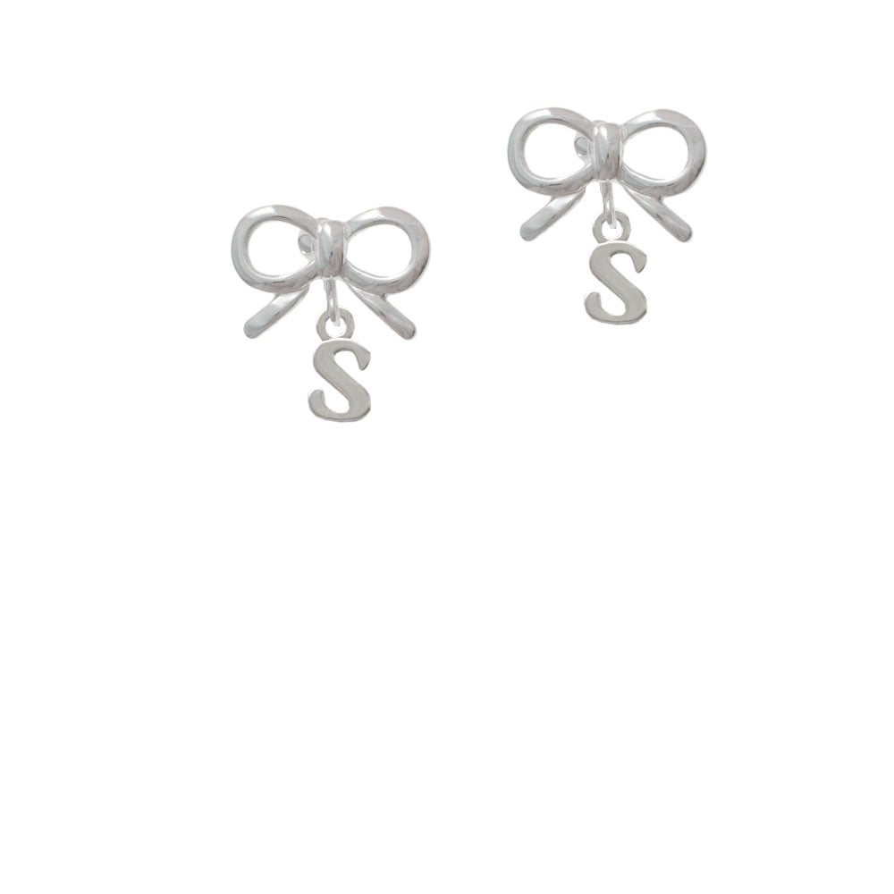 Small Initial - S - Crystal Clip On Earrings Image 9