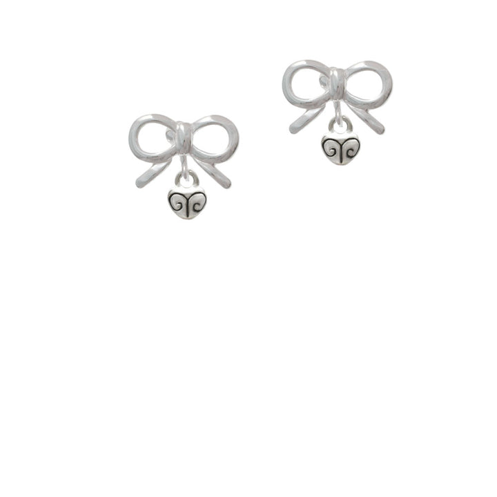 Mini Scroll Heart Crystal Clip On Earrings Image 9