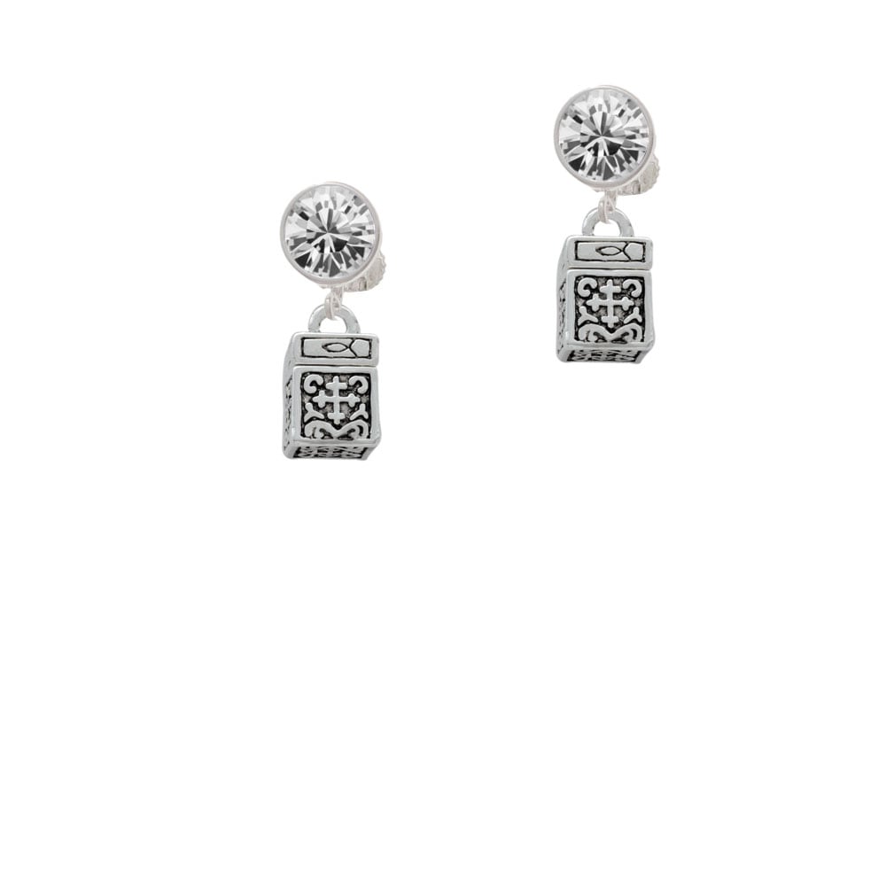 Prayer Box Crystal Clip On Earrings Image 1