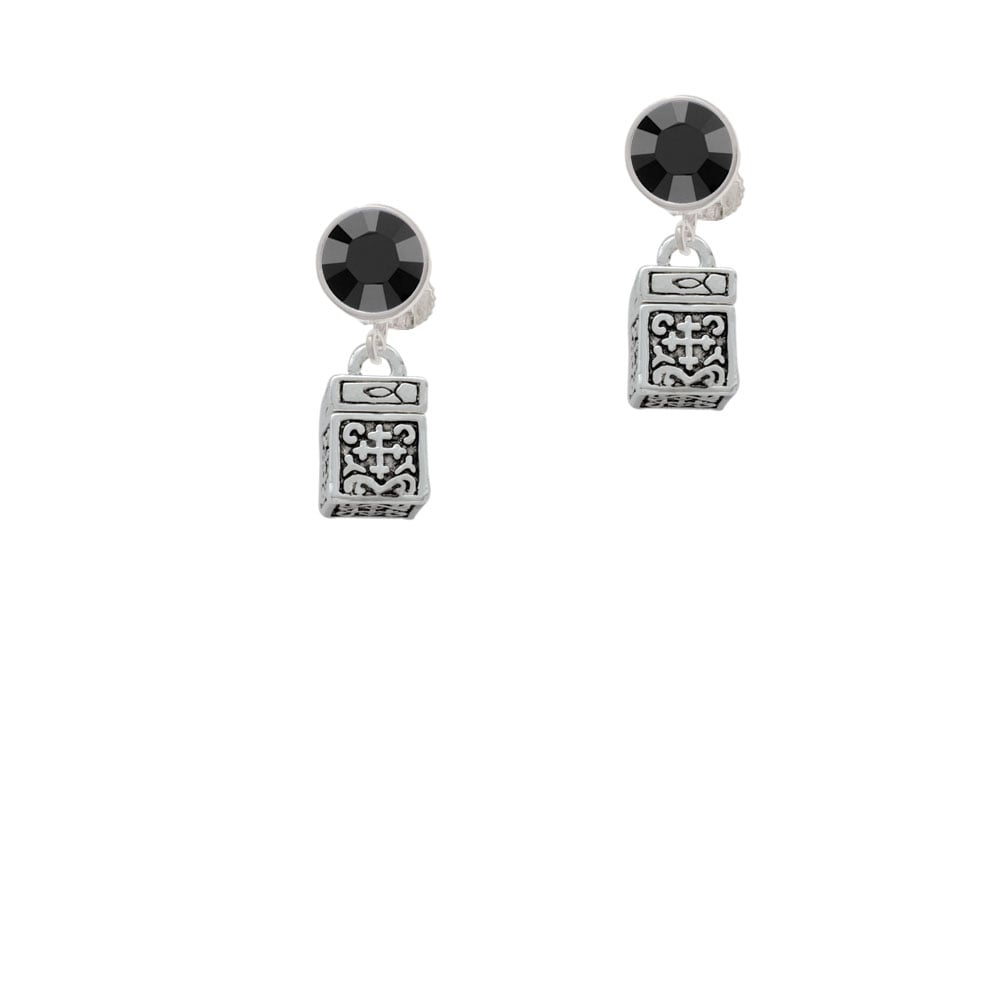 Prayer Box Crystal Clip On Earrings Image 1