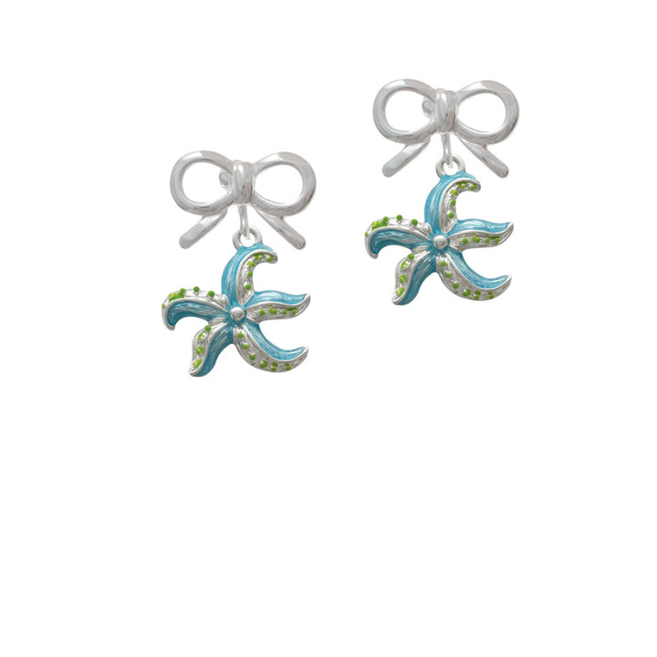 Hot Blue Starfish - Crystal Clip On Earrings Image 9