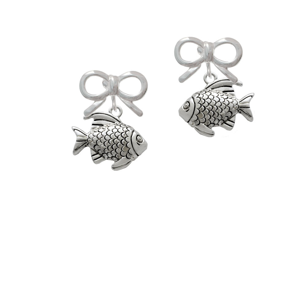 Antiqued Fish Crystal Clip On Earrings Image 9