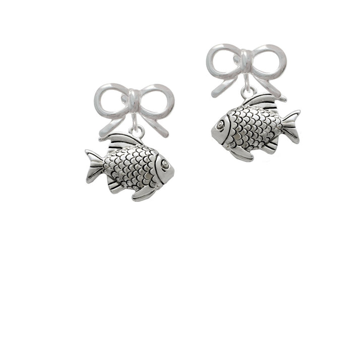 Antiqued Fish Crystal Clip On Earrings Image 9