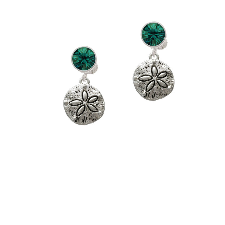 Antiqued Sand Dollar Crystal Clip On Earrings Image 6