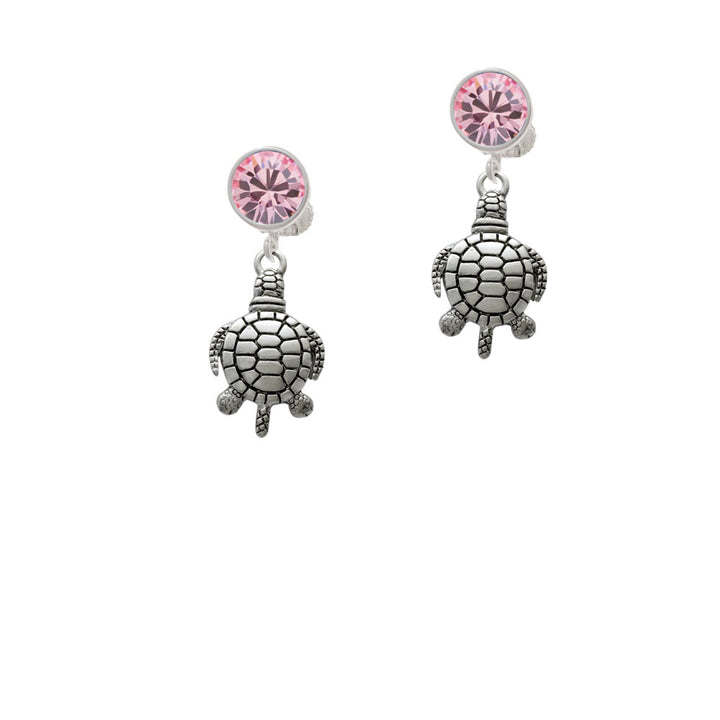 Antiqued Sea Turtle Crystal Clip On Earrings Image 4