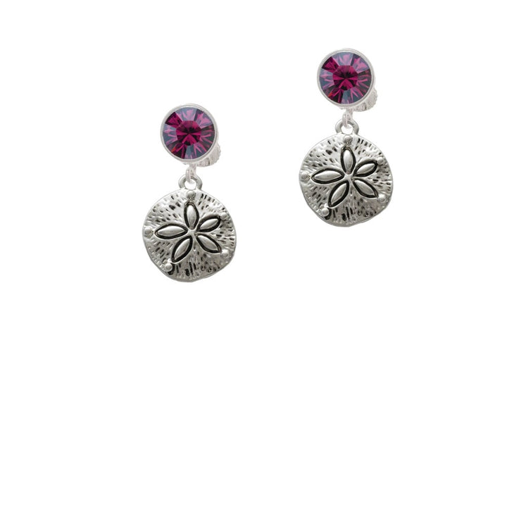 Antiqued Sand Dollar Crystal Clip On Earrings Image 1