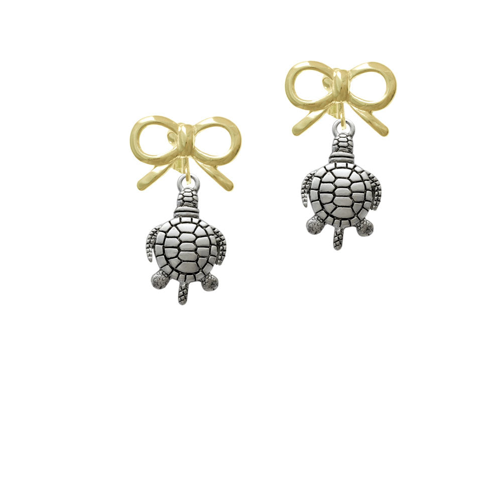 Antiqued Sea Turtle Crystal Clip On Earrings Image 10