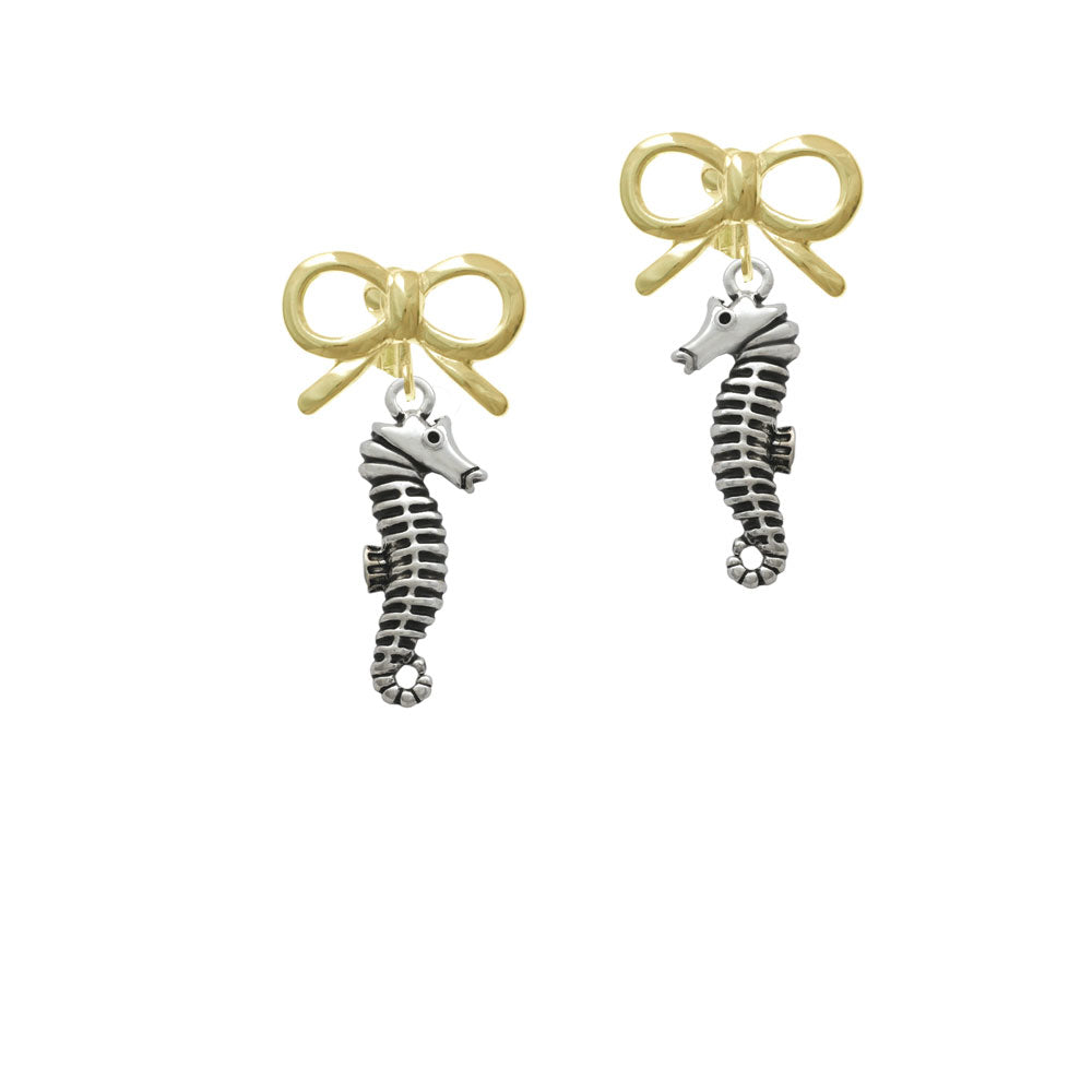 Antiqued Seahorse Crystal Clip On Earrings Image 10