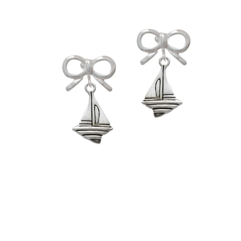 Sailboat Crystal Clip On Earrings Image 9