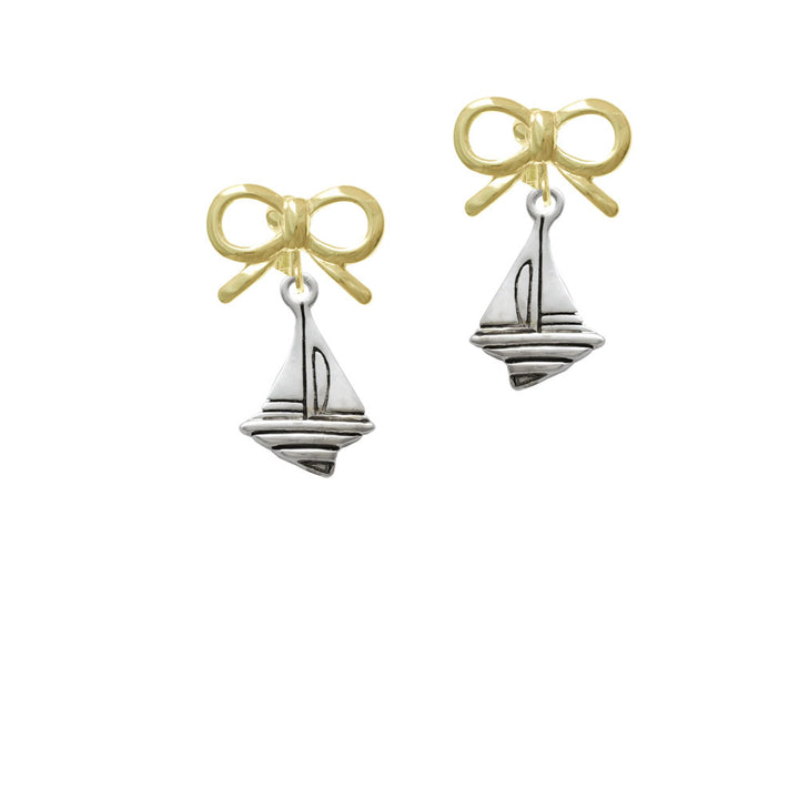 Sailboat Crystal Clip On Earrings Image 10