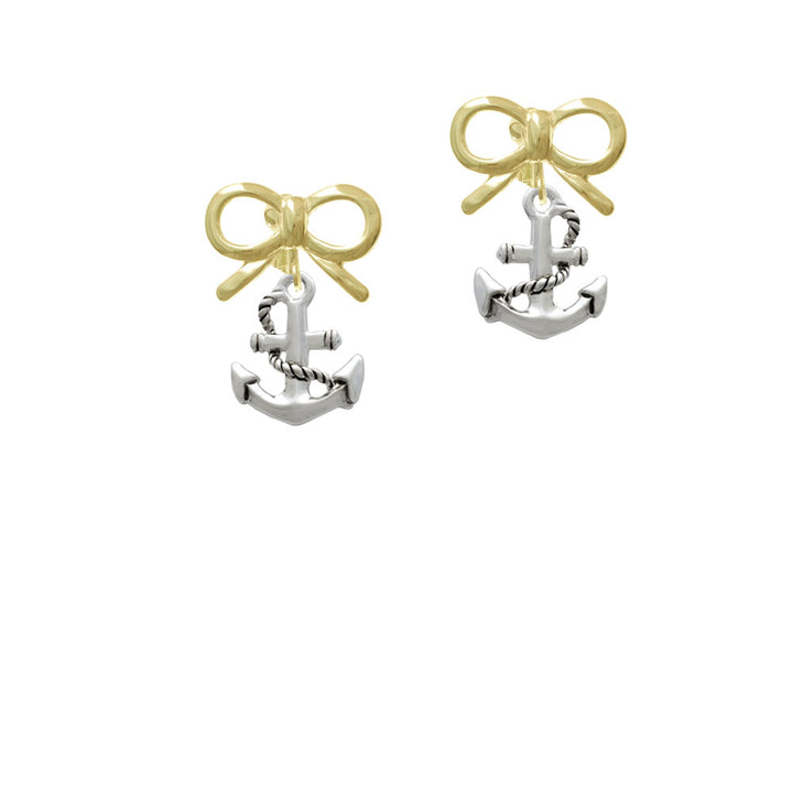 Antiqued Anchor Crystal Clip On Earrings Image 10