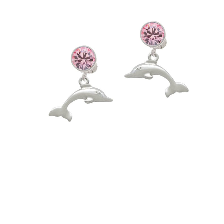 Antiqued Dolphin Crystal Clip On Earrings Image 1