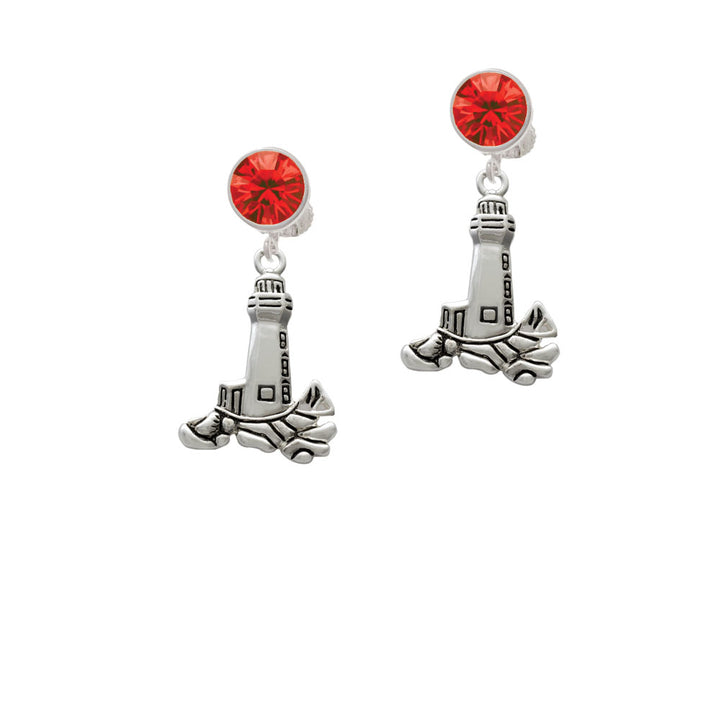 Antiqued Lighthouse Crystal Clip On Earrings Image 4