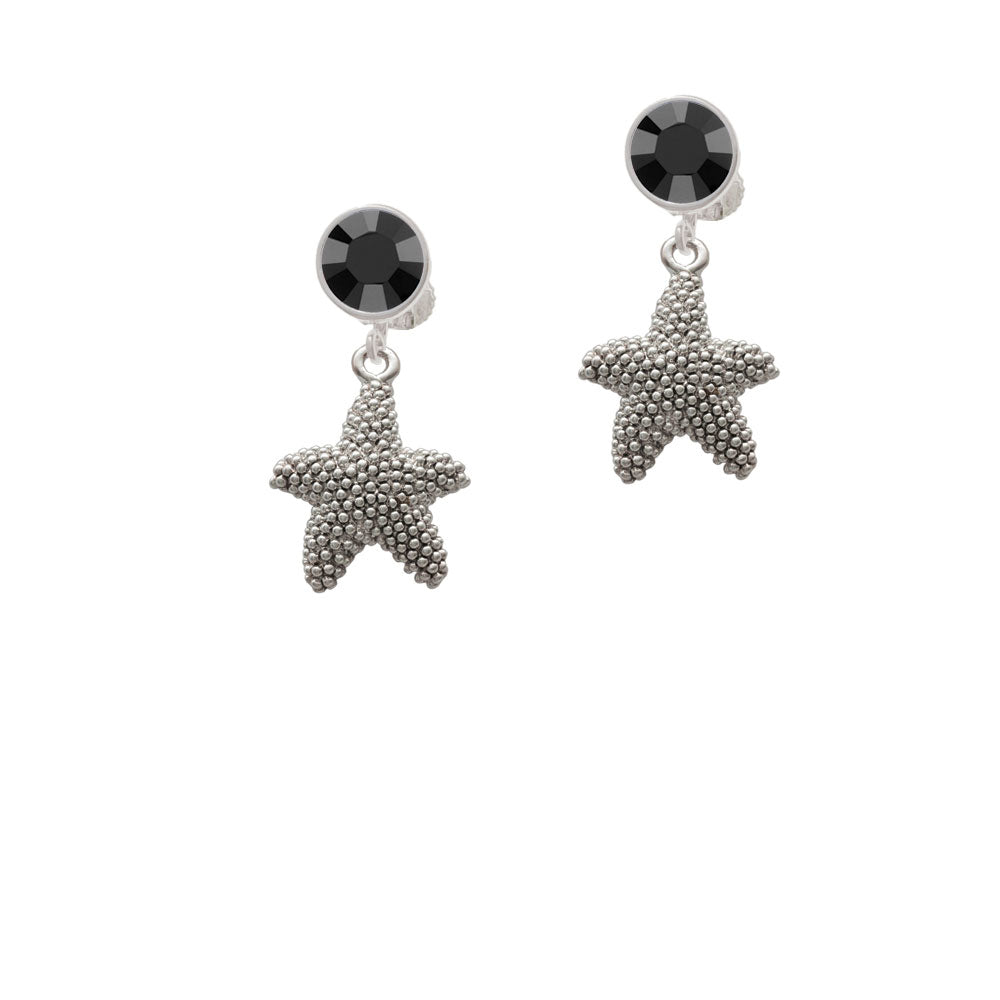 Antiqued Starfish Crystal Clip On Earrings Image 3