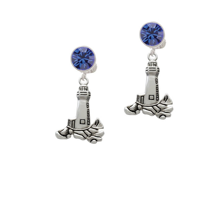 Antiqued Lighthouse Crystal Clip On Earrings Image 7