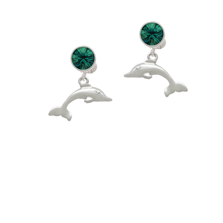 Antiqued Dolphin Crystal Clip On Earrings Image 6