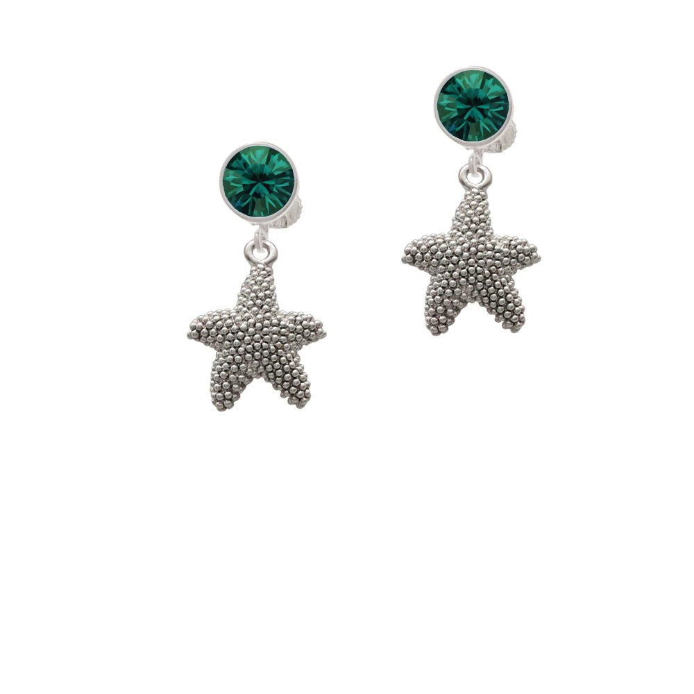 Antiqued Starfish Crystal Clip On Earrings Image 6