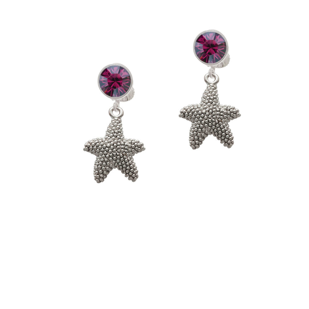 Antiqued Starfish Crystal Clip On Earrings Image 8