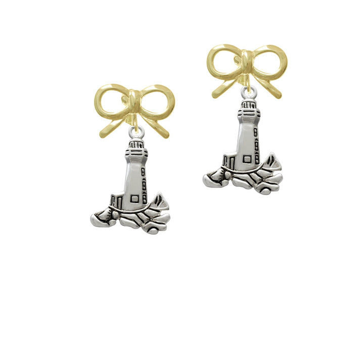 Antiqued Lighthouse Crystal Clip On Earrings Image 10