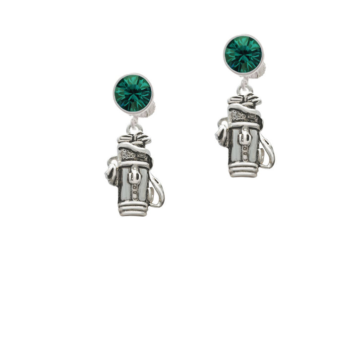 Golf Club Bag Crystal Clip On Earrings Image 6