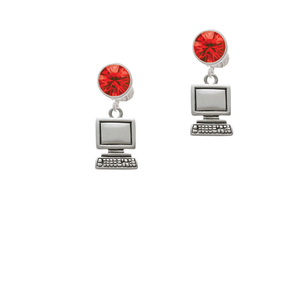 Computer Crystal Clip On Earrings Image 4