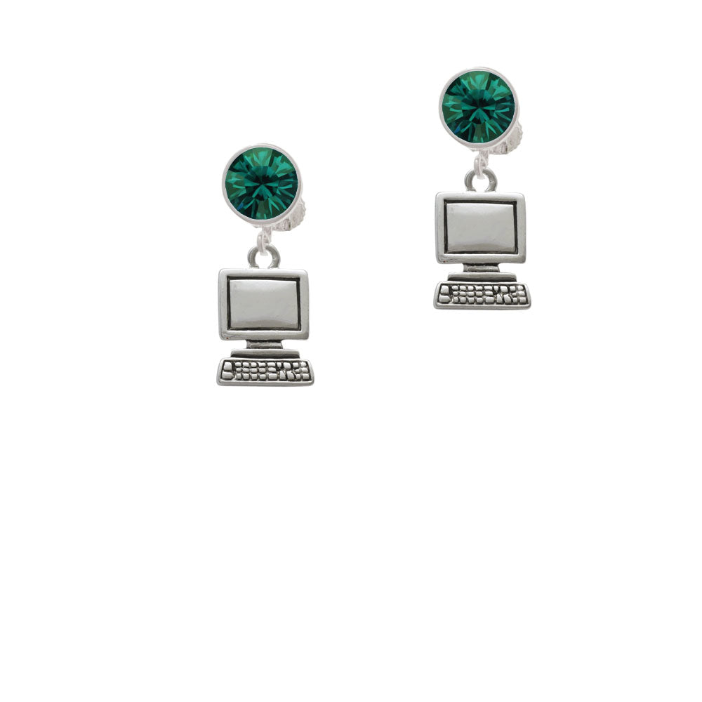 Computer Crystal Clip On Earrings Image 6