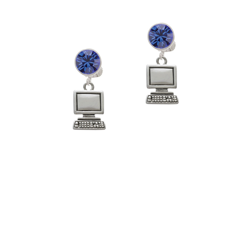 Computer Crystal Clip On Earrings Image 7