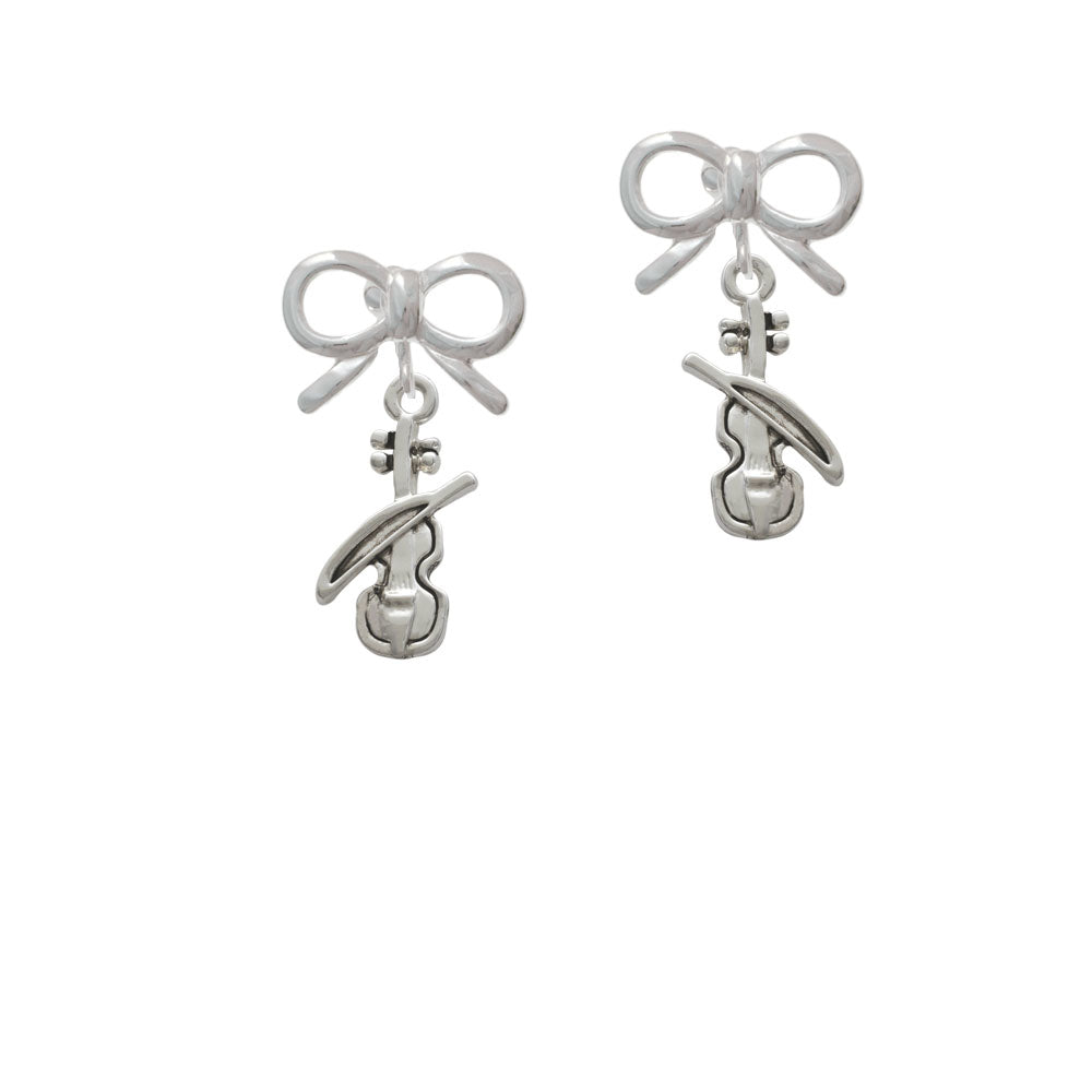 Violin Crystal Clip On Earrings Image 9