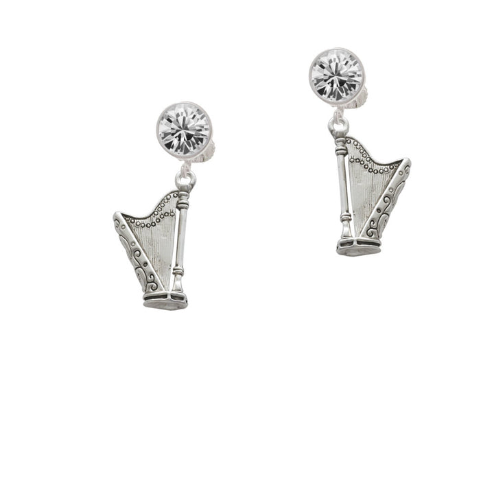 Harp Crystal Clip On Earrings Image 2