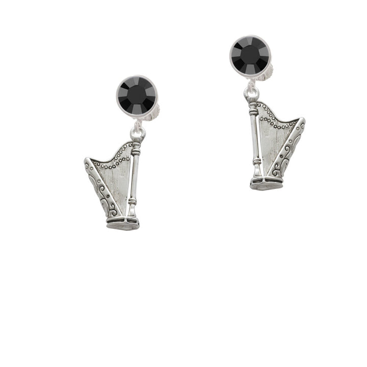 Harp Crystal Clip On Earrings Image 3