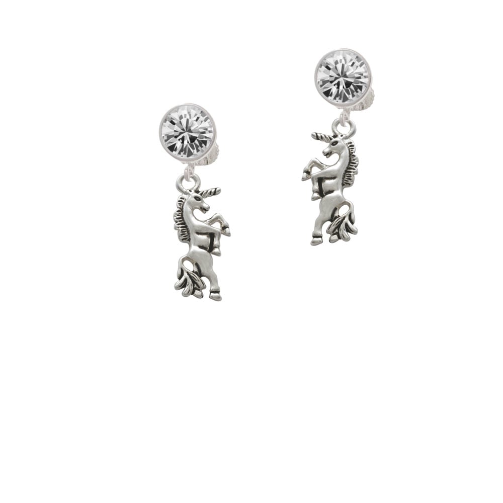 Unicorn Crystal Clip On Earrings Image 1