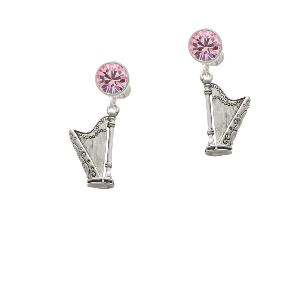 Harp Crystal Clip On Earrings Image 4