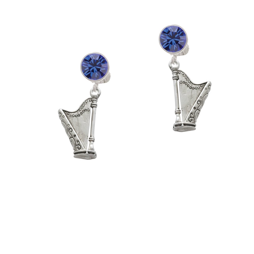 Harp Crystal Clip On Earrings Image 7